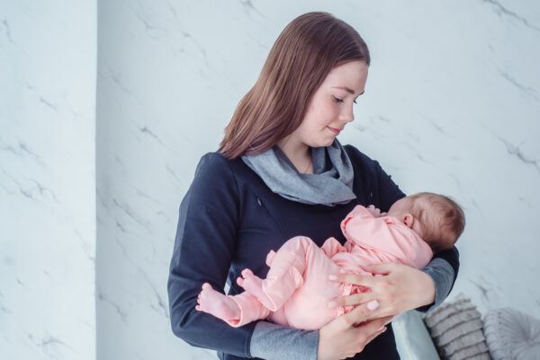Beasrfeeding baby in nursing dress