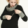 Pregnant woman in breastfeeding dress.