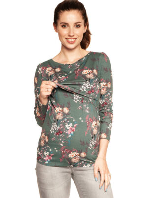 maternity blouse with flowers