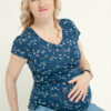 Woman in maternity and breastfeeding blouse.