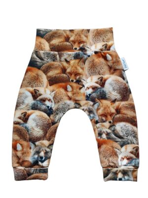 Fox print baby pants.