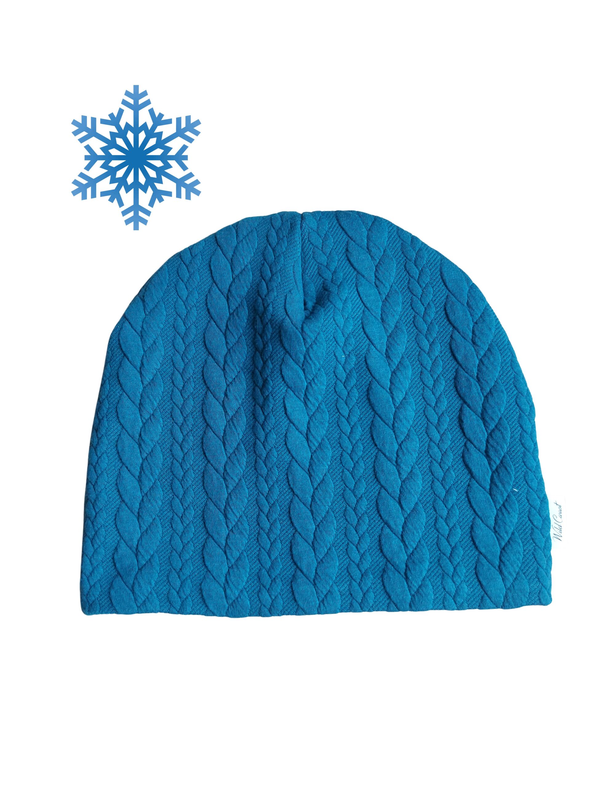 Puuvilla fliisi voodriga kootud palmikutega kangast soe ja paks talvemüts lastele ja täiskasvanutele.